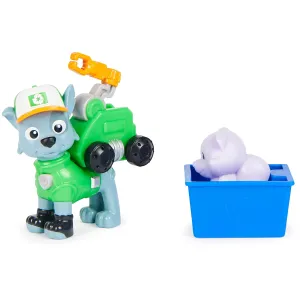 PAW Patrol Big Truck Pups - Rocky Action Figure with Rescue Drone with Click Mount Command Center Platform and Animal Friend