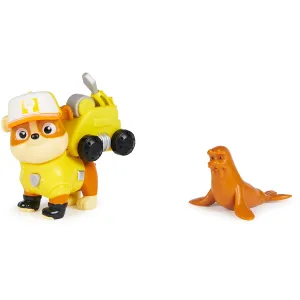 Paw Patrol Big Truck Pups - Rubber Action Figure with Rescue Drone with Click Mount Command Center Platform and Animal Friend