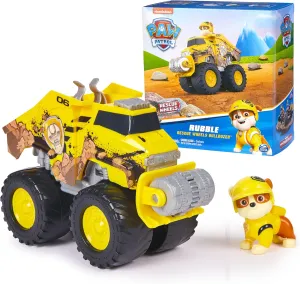 Paw Patrol: Rescue Wheels Rubble’s Bulldozer, Toy Truck with Vehicle Transformation and Collectible Action Figure, Kids Toys for Boys & Girls Ages 3 