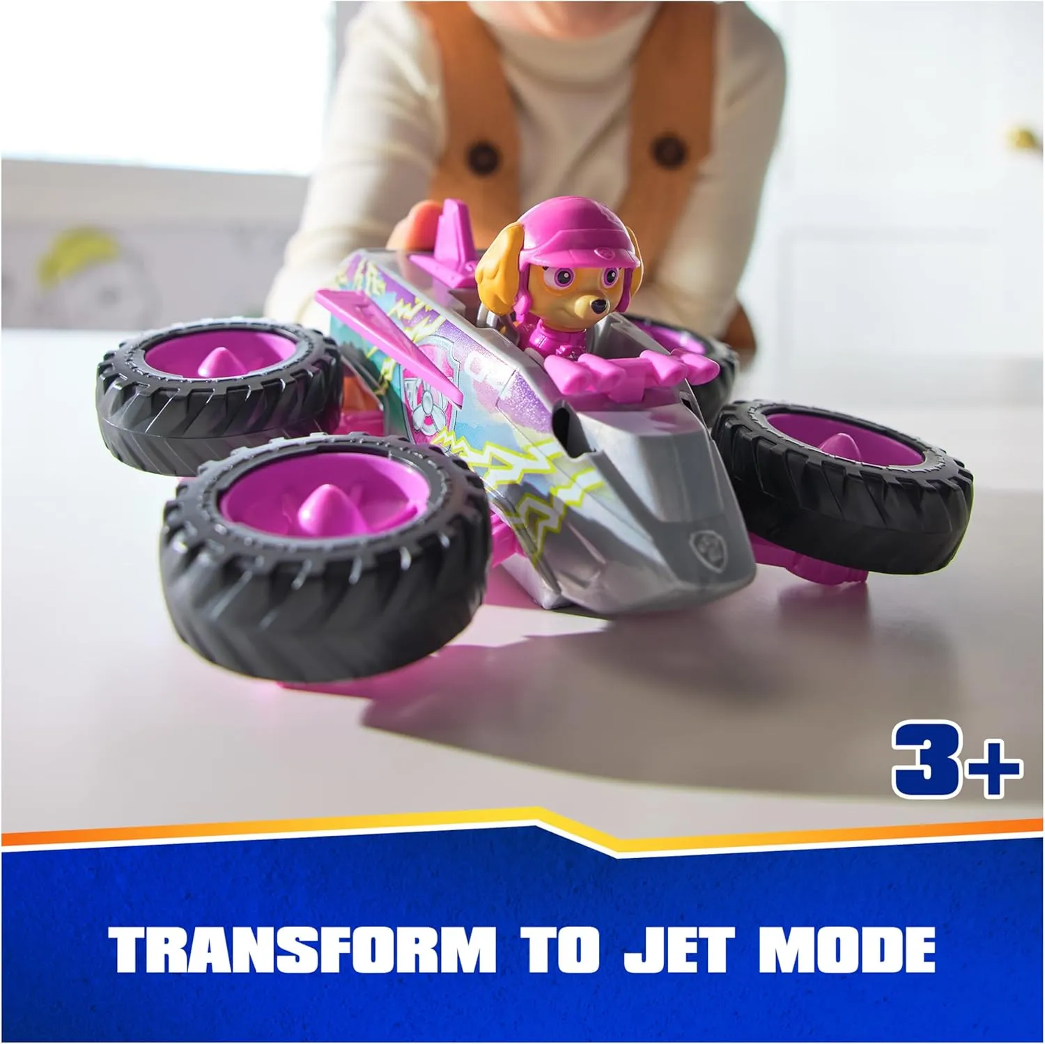 Paw Patrol: Rescue Wheels Skye’s Jet, Toy Truck with Transformation into Jet-Mode and Collectible Action Figure, Kids Toys for Boys & Girls Ages 3 