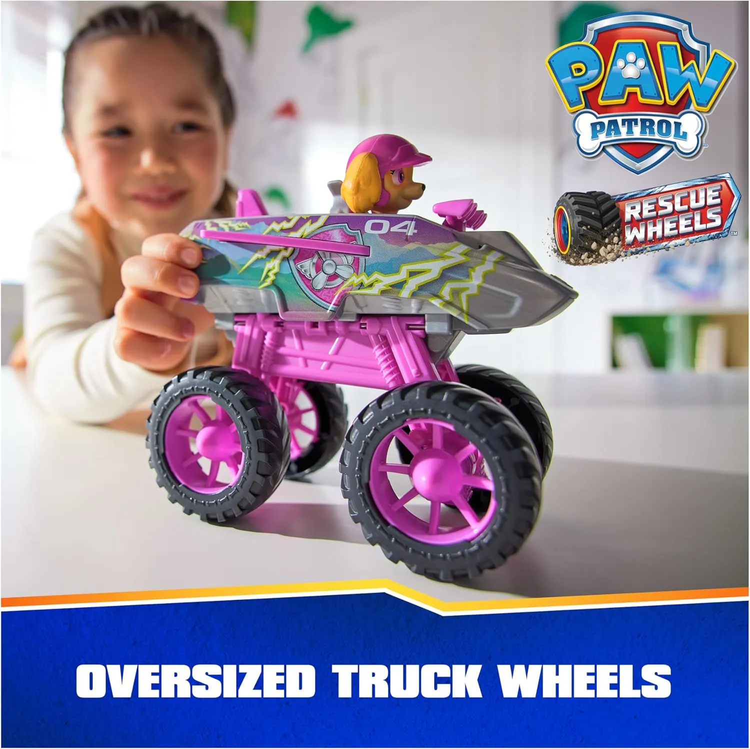 Paw Patrol: Rescue Wheels Skye’s Jet, Toy Truck with Transformation into Jet-Mode and Collectible Action Figure, Kids Toys for Boys & Girls Ages 3 