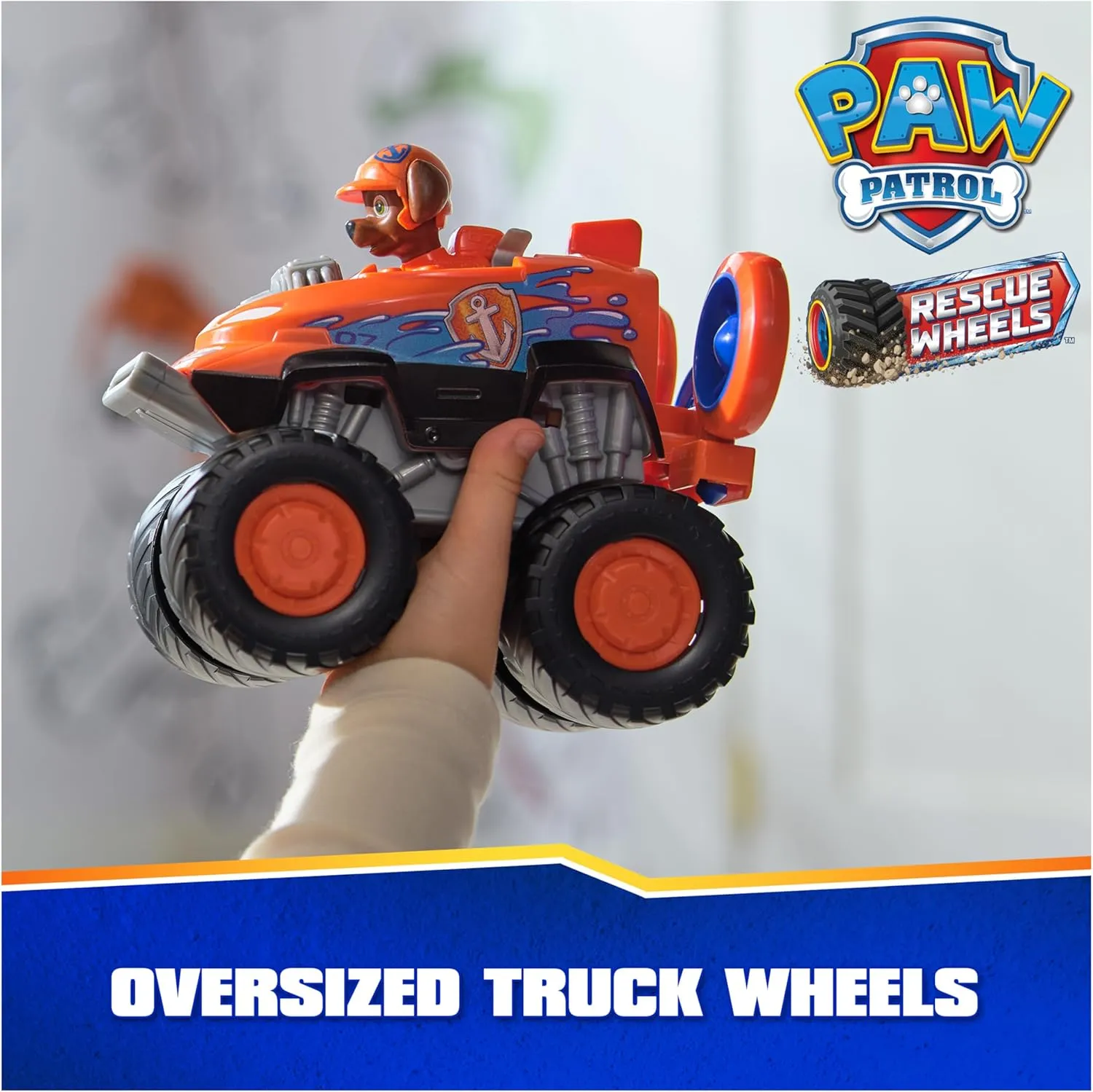 Paw Patrol: Rescue Wheels Zuma’s Hovercraft, Toy Truck with Projectile Launcher and Collectible Action Figure, Kids Toys for Boys & Girls Ages 3 