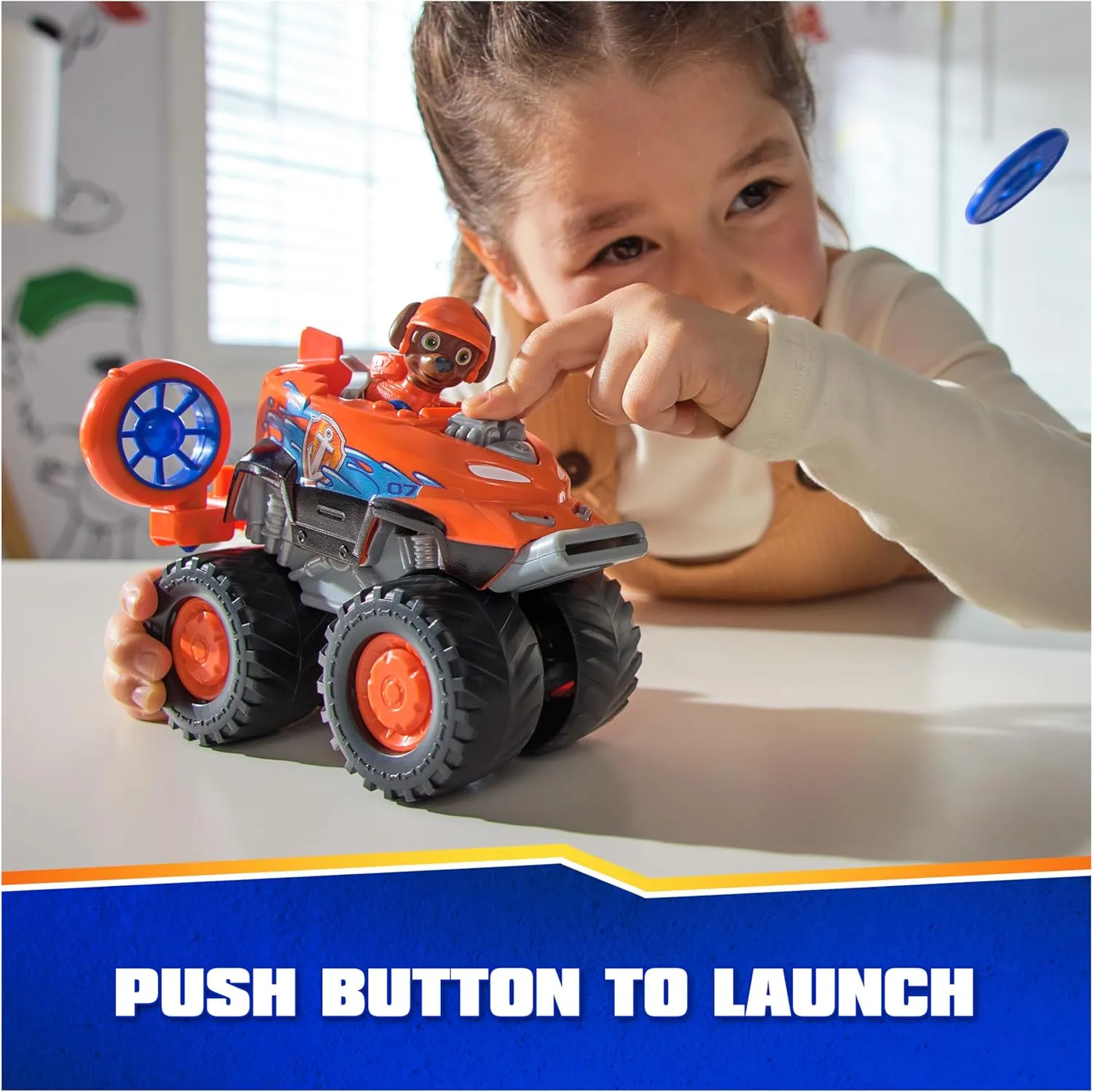 Paw Patrol: Rescue Wheels Zuma’s Hovercraft, Toy Truck with Projectile Launcher and Collectible Action Figure, Kids Toys for Boys & Girls Ages 3 