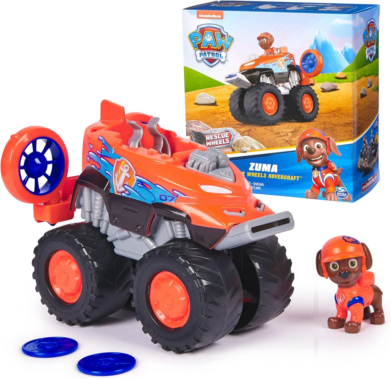 Paw Patrol: Rescue Wheels Zuma’s Hovercraft, Toy Truck with Projectile Launcher and Collectible Action Figure, Kids Toys for Boys & Girls Ages 3 