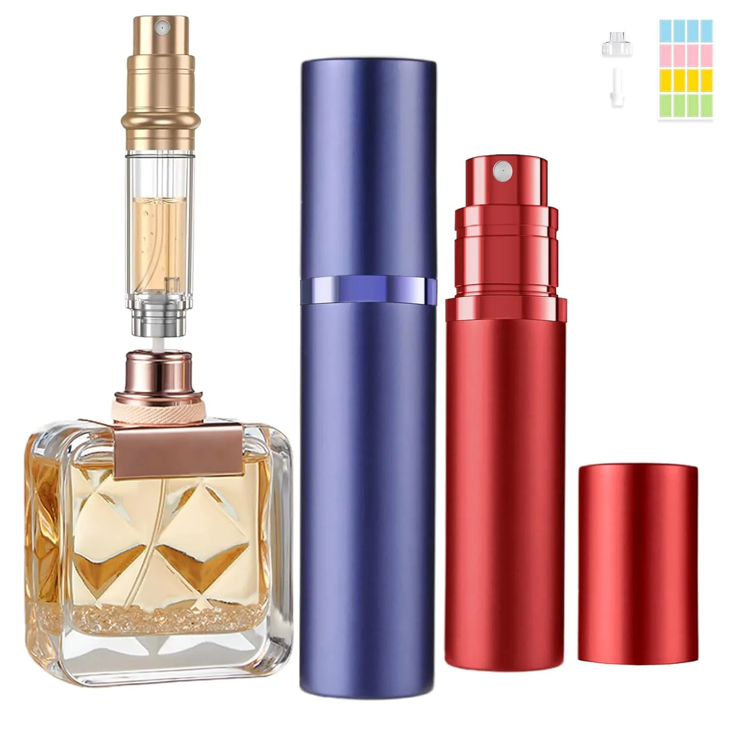 Perfume Atomizer 5ml Refillable Travel Perfume Bottle Empty Fragrance Spray for Women and men (Purple and Red)
