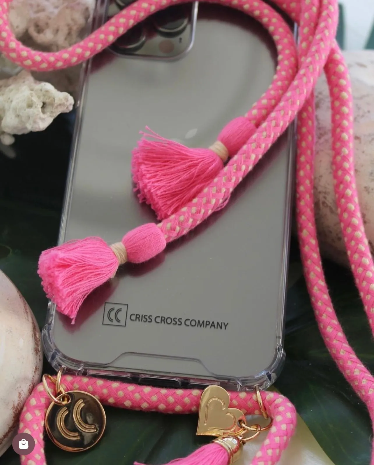 Phone Case with attached Cotton Strap