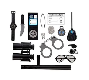 Police Officer Costume Toys Kids Halloween Cosplay Boys Outfit Realistic Toy Set