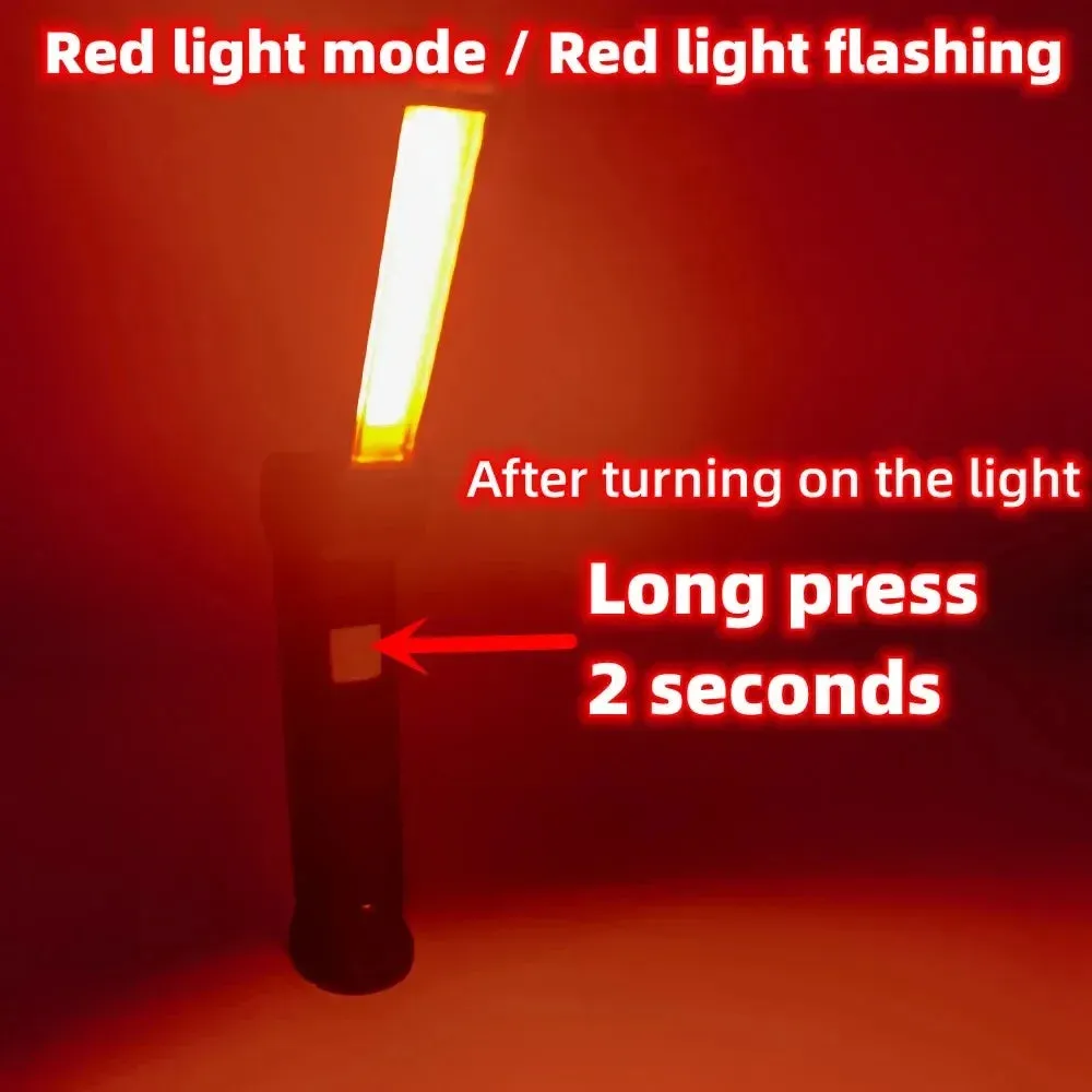 Portable Magnetic Work Light USB Rechargeable LED Flashlight for Camping and Emergency Repair with Hook