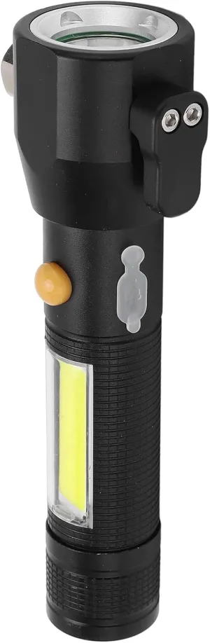 Portable USB Rechargeable Flashlight with 4 Levels Dimming and Aluminum Alloy Appearance for Camping and Emergency Illumination