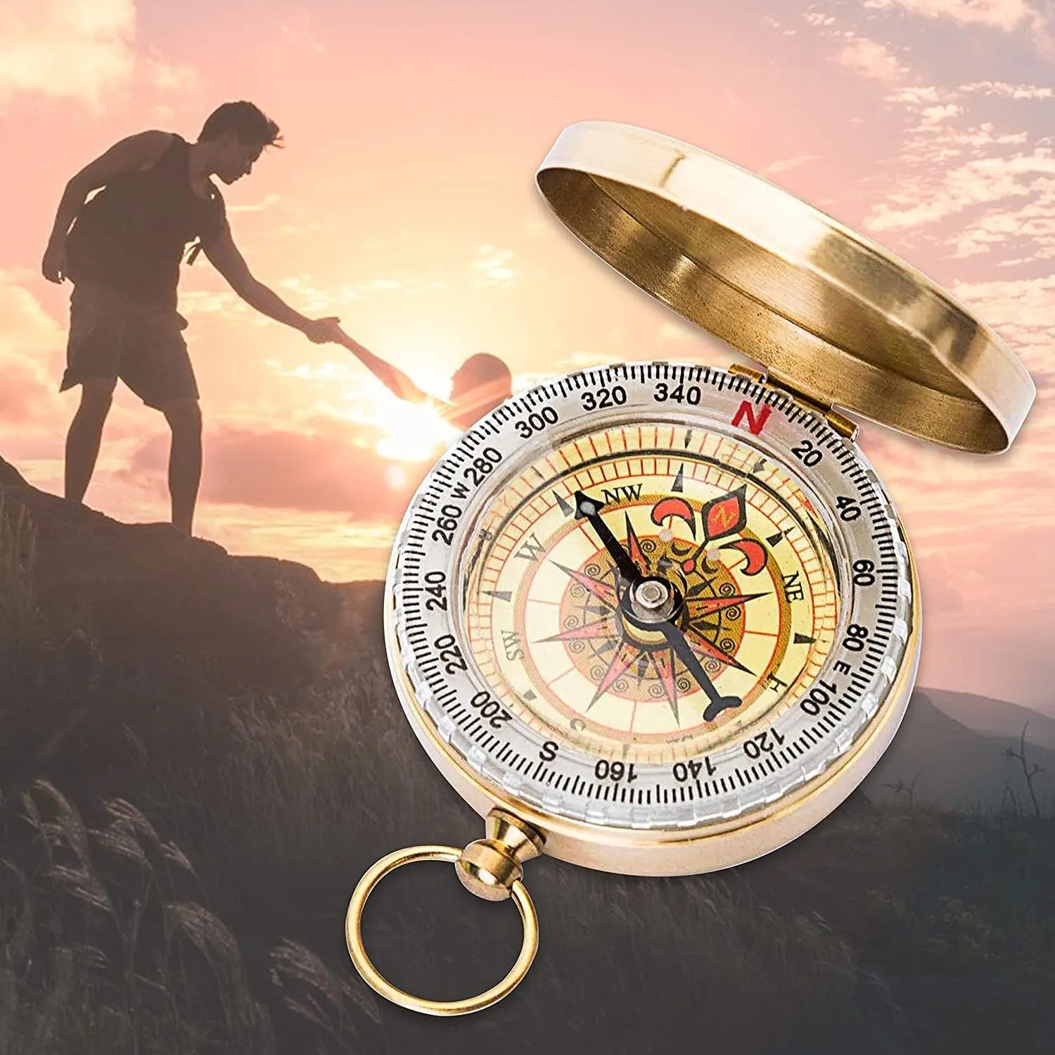 Posinly Advanced Orienteering Compass - Survival Whistle, Map Reading Field Compass for Camping, Hiking & Navigation, Great for Kids