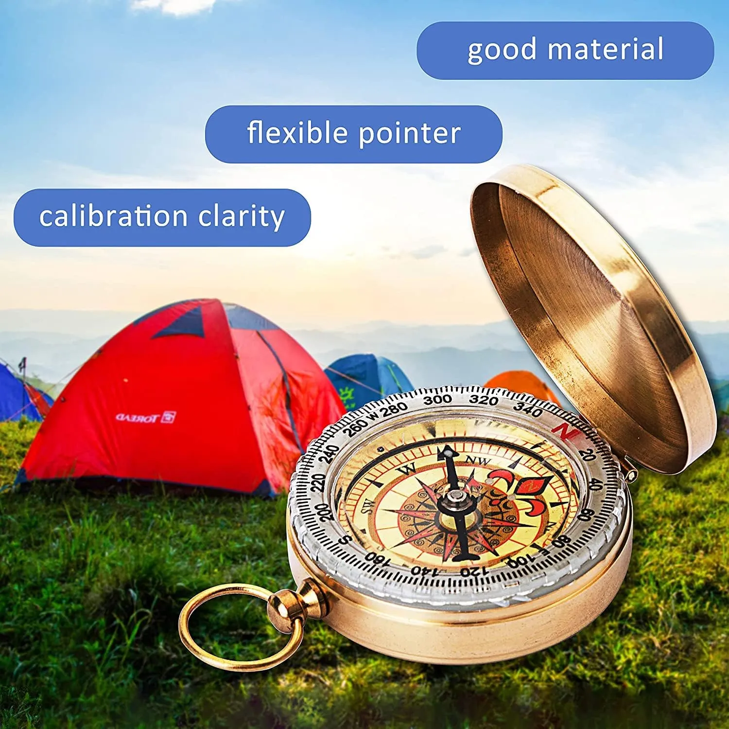 Posinly Advanced Orienteering Compass - Survival Whistle, Map Reading Field Compass for Camping, Hiking & Navigation, Great for Kids