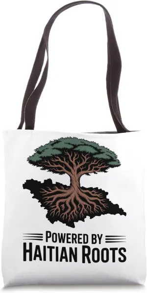 Powered By Haitian Roots Tree Haitian Heritage Tote Bag