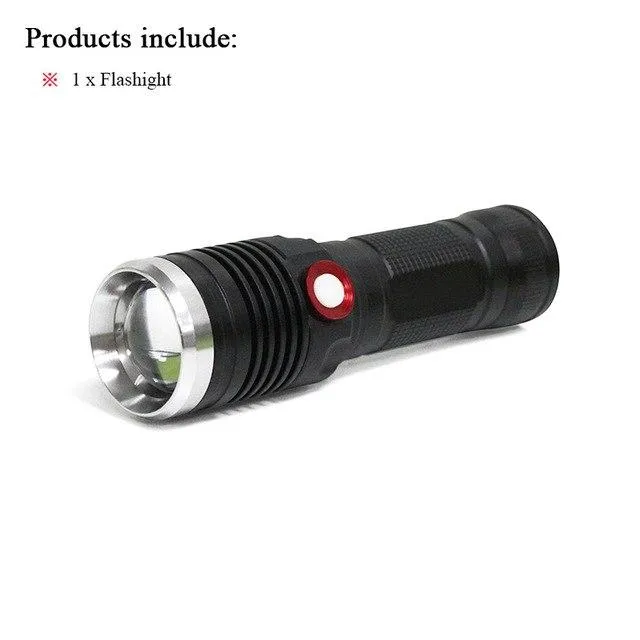 Powerful LED flashlight USB rechargeable 18650 or 26650 battery zoomable waterproof xml t6 or l2 flash lights led torch lanterna