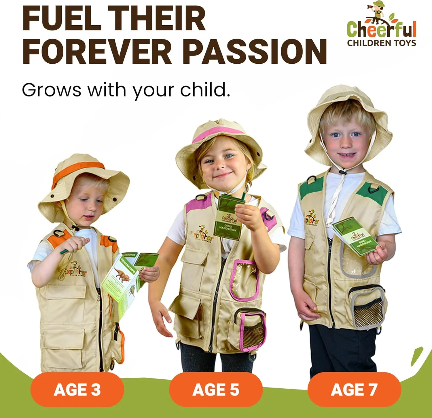 Premium Quality Bug Catching Kit - 19 Pcs Kids Explorer Kit - 4-6 Kids Adventure Kit Include Safari Vest, Hat & Extra Sturdy Accessories - Ideal Educational Gift - Learn & Play