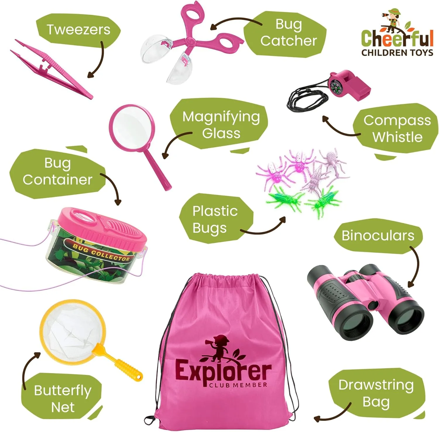 Premium Quality Bug Catching Kit - 19 Pcs Kids Explorer Kit - 4-6 Kids Adventure Kit Include Safari Vest, Hat & Extra Sturdy Accessories - Ideal Educational Gift - Learn & Play