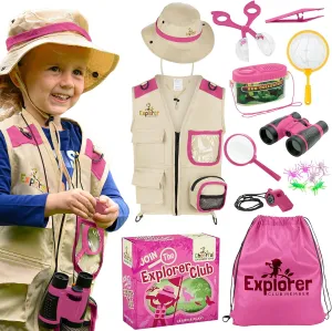 Premium Quality Bug Catching Kit - 19 Pcs Kids Explorer Kit - 4-6 Kids Adventure Kit Include Safari Vest, Hat & Extra Sturdy Accessories - Ideal Educational Gift - Learn & Play