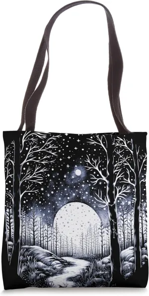 Pretty Star Filled Sky and Trees With A Hint of Blue Tote Bag