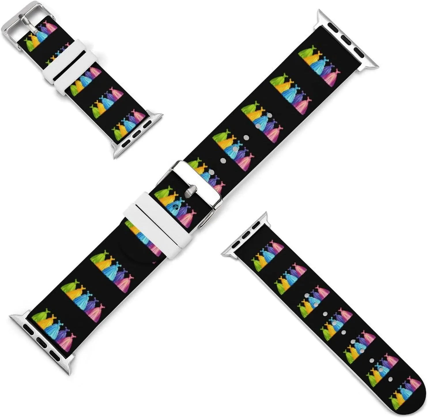 Princess Dress Watch Band Silicone Replacement Strap Quick Release Watch Strap Compatible with Apple Watch