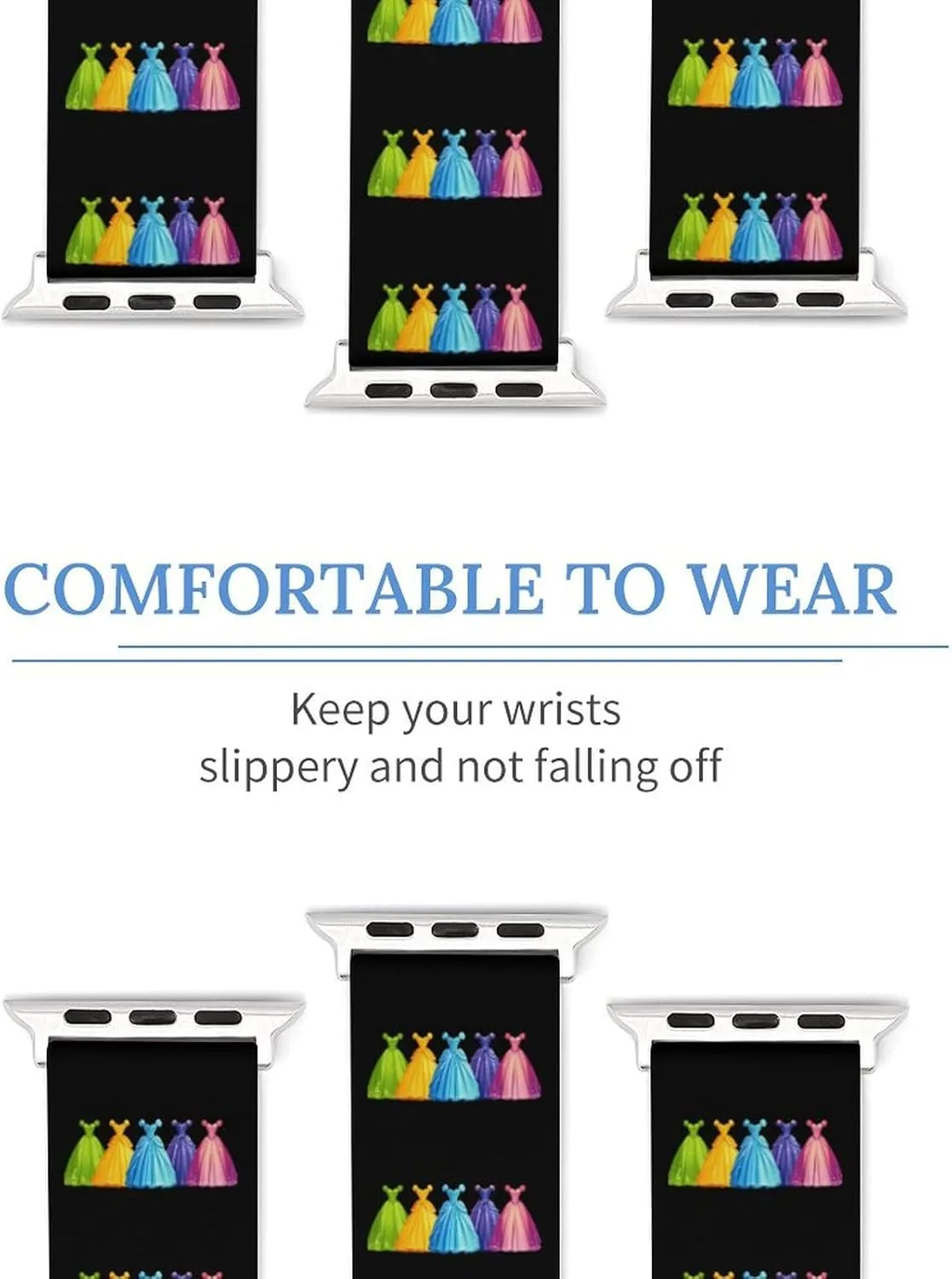Princess Dress Watch Band Silicone Replacement Strap Quick Release Watch Strap Compatible with Apple Watch