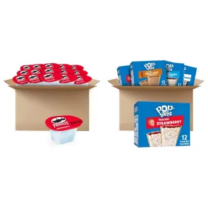 Pringles Potato Crisps Chips, Snack Stacks, Lunch Snacks, Office and Kids Snacks, Original (36 Cups)   Pop-Tarts Toaster Pastries, Breakfast Foods, Kids Snacks, Variety Pack (60 Pop-Tarts)