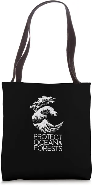 Protect Oceans and Forests Nature Lover Earth Day Tote Bag