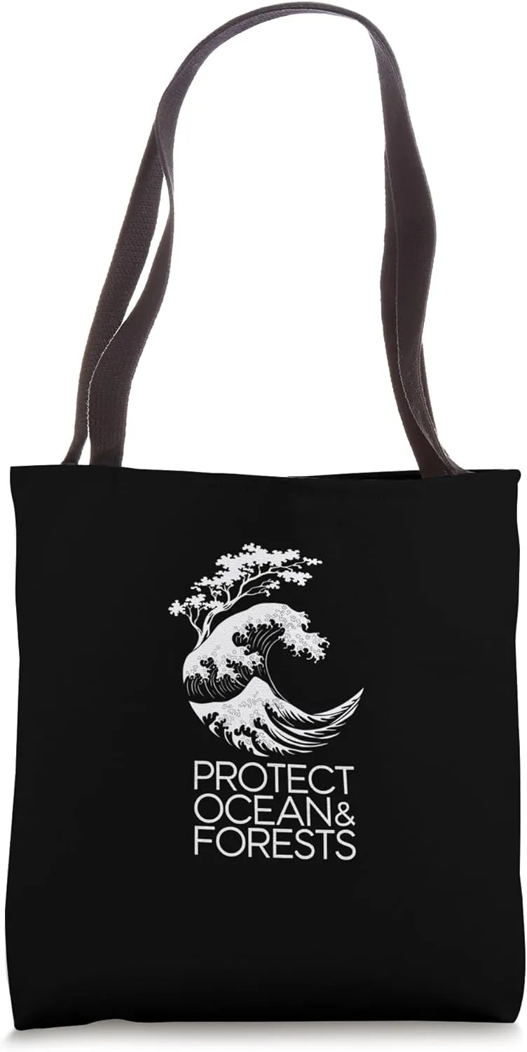 Protect Oceans and Forests Nature Lover Earth Day Tote Bag