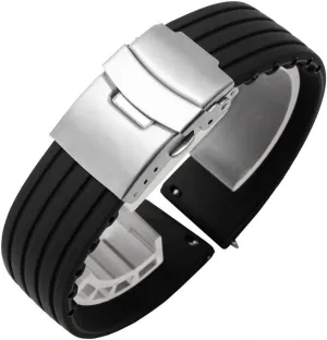 Quick Release Silicone Watch Bands Watch Strap 18mm 24mm Rubber Sport Band(D)
