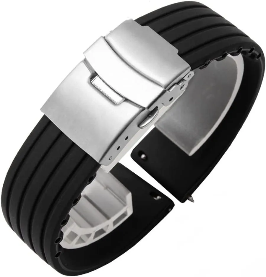 Quick Release Silicone Watch Bands Watch Strap 18mm 24mm Rubber Sport Band(D)