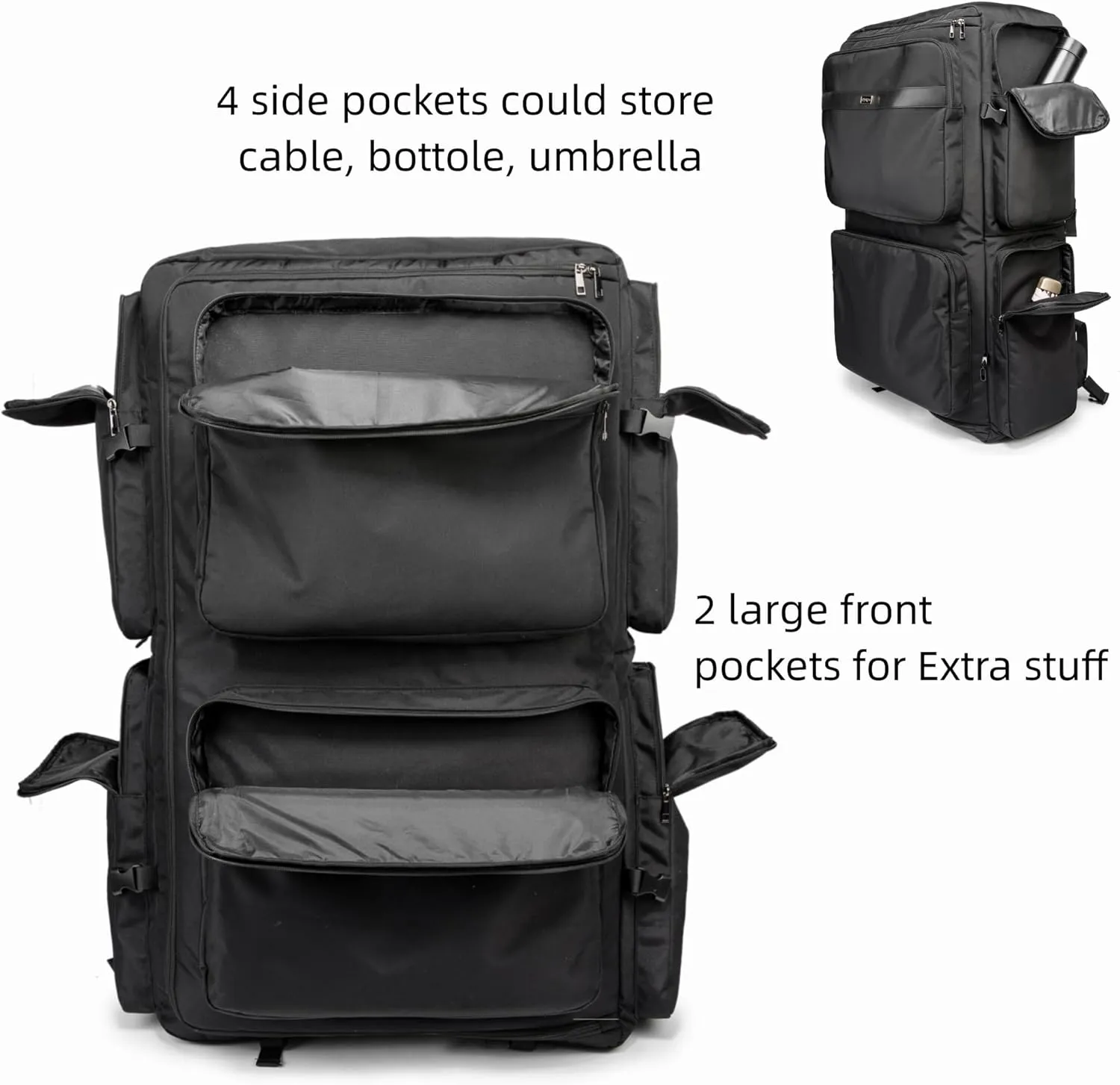 Rabjen DJ Backpack for Club Gigs, DJ Mixer Case Compatible with Pioneer DDJ-REV7, Pioneer DDJ-RX, Denon DJ SC LIVE 4, Novation Launchkey 49 and More Equipment