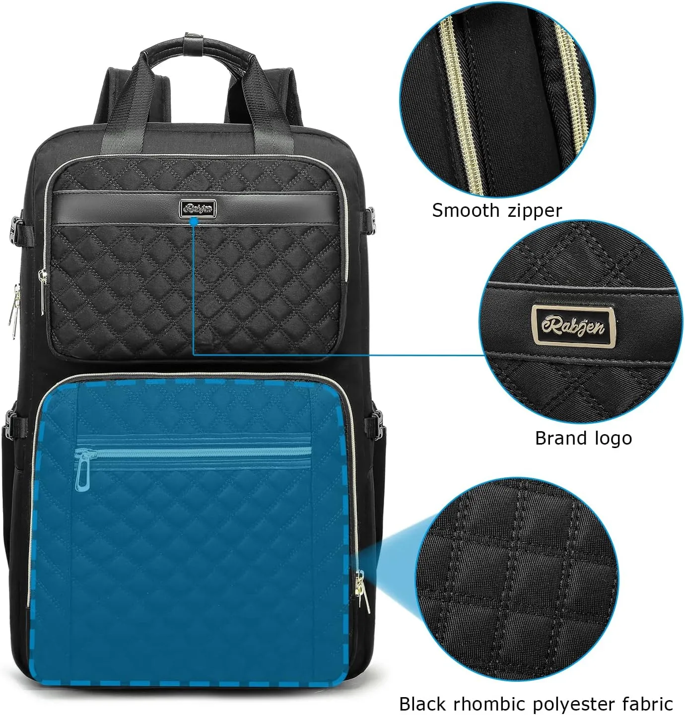 Rabjen DJ Backpack for Club Gigs, DJ Mixer Case Compatible with Pioneer DJ DDJ-REV1, DJ Controller, Novation Launchkey 37 Key Keyboard and More Equipment
