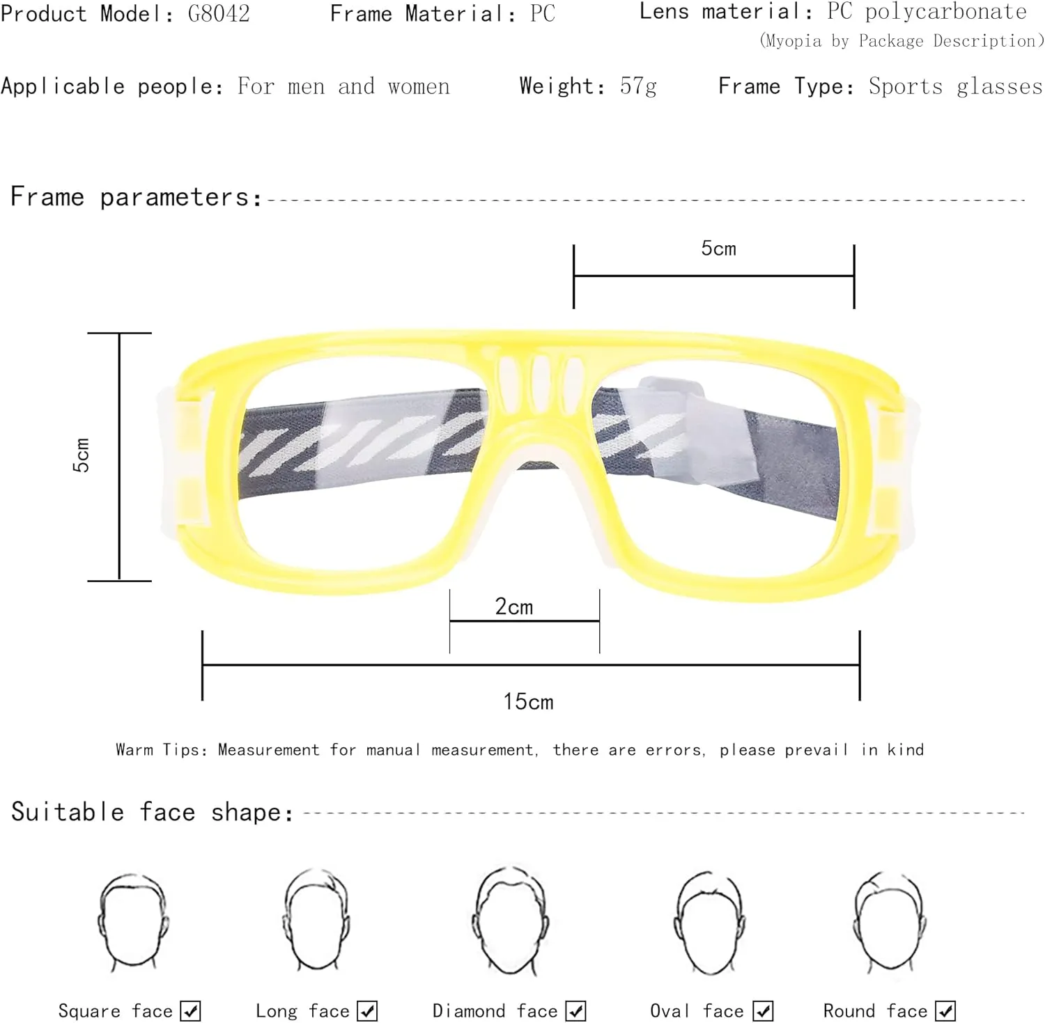 Racquetball Goggles - Windproof Shock Absorption Sports Glasses Basketball Football Eye Protective Adjustable Strap
