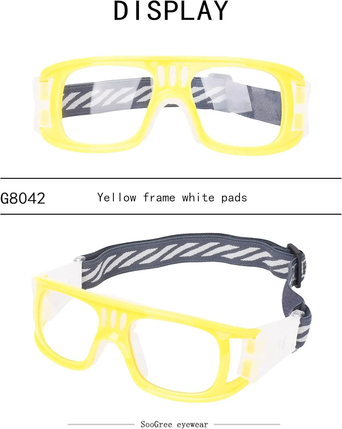 Racquetball Goggles - Windproof Shock Absorption Sports Glasses Basketball Football Eye Protective Adjustable Strap