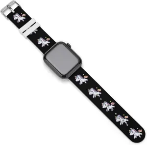 Rainbow Horse Adjustable Silicone Watchband Compatible with IWatch Classic Soft Sports Watch Strap for Men Women