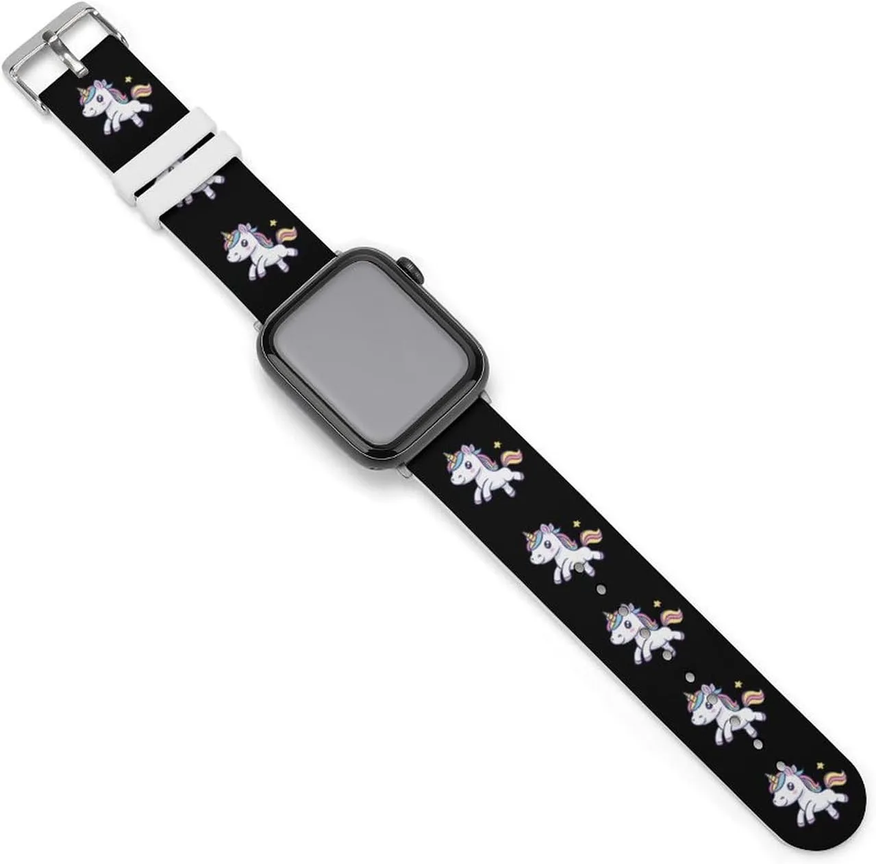 Rainbow Horse Adjustable Silicone Watchband Compatible with IWatch Classic Soft Sports Watch Strap for Men Women