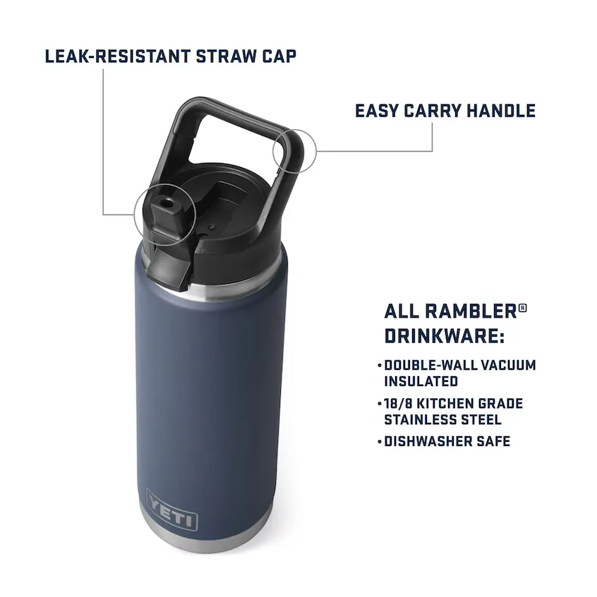 Rambler 26 oz. Water Bottle with Color-Matched Straw Cap