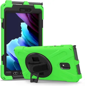 Rantice Samsung Galaxy Tab Active 3 8.0 Case, Heavy Duty Rugged Shockproof Drop Protection Case with 360 Stand, Handle Hand Strap & Shoulder Strap for Galaxy Tab Active3 8" 2020 T570/T575/T577 (Green)