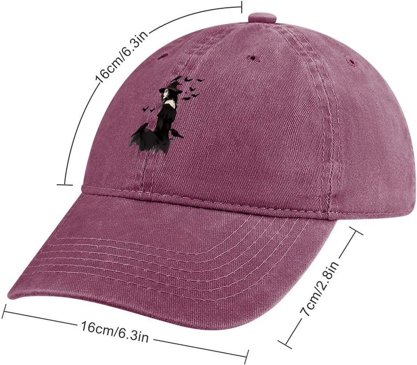 Raven Witch Hawollen Classic Baseball Cap for Men Adjustable Strap Denim Dad Hat