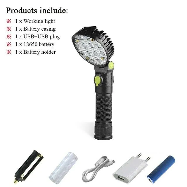 rechargeable 18650 or AAA battery cob led flashlight usb warning light flash light waterproof torch linterna flashlight magnet