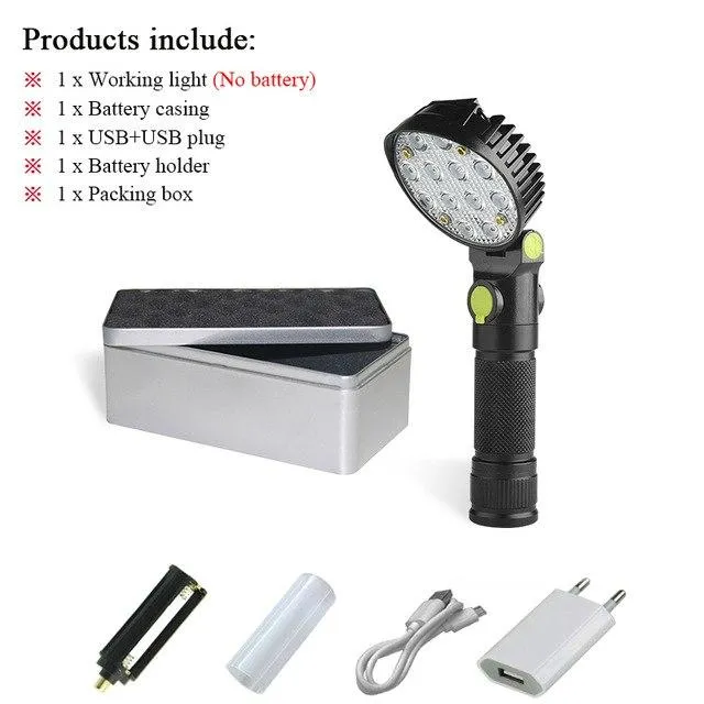 rechargeable 18650 or AAA battery cob led flashlight usb warning light flash light waterproof torch linterna flashlight magnet