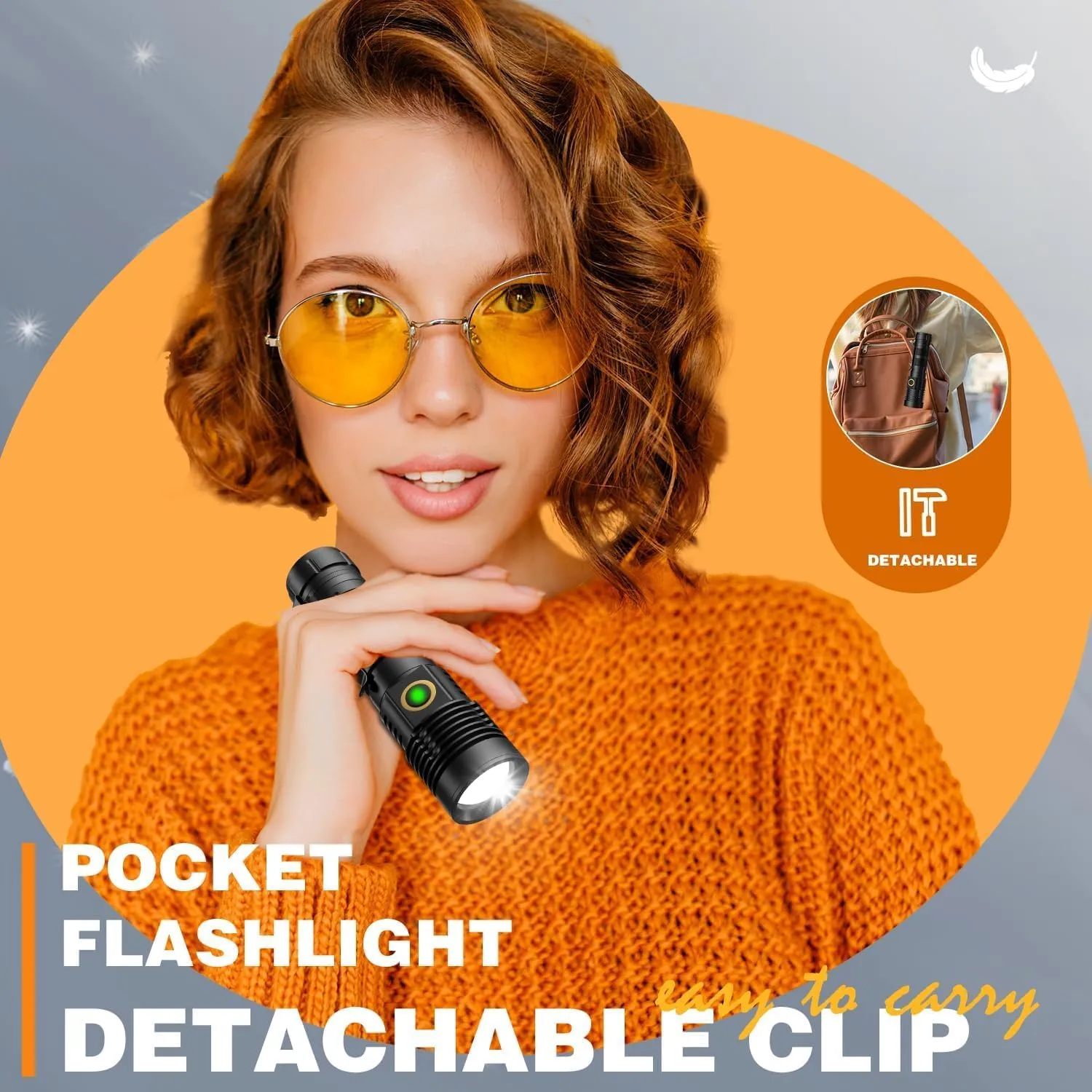 Rechargeable Flashlights High Lumens - 1500 Meters Long Beam Super Bright LED Magnetic Flashlight USB Zoomable 5Modes Small Long Beam Spotlight Flashlight for Hiking, Camping, 4pcs