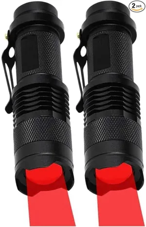Red Light Flashlight, Single Mode Mini LED Flashlight for Astronomy, Aviation, Outdoor Activities, Night Observation
