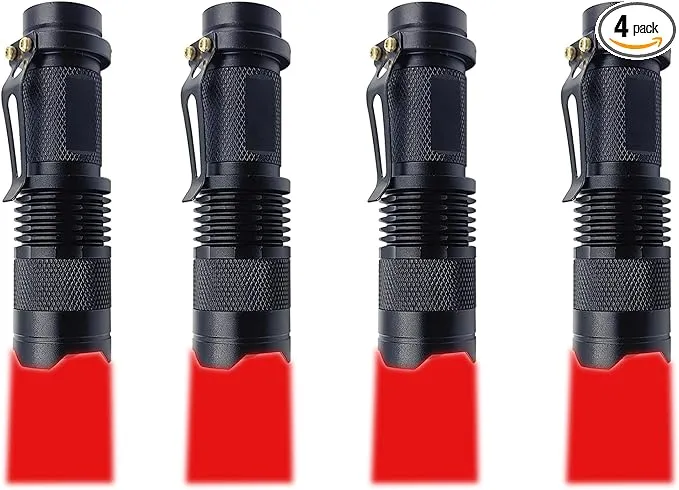 Red Light Flashlight, Single Mode Mini LED Flashlight for Astronomy, Aviation, Outdoor Activities, Night Observation