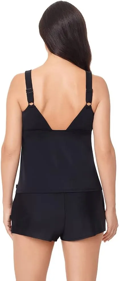 Reebok Women's Swimwear Colorful Dimensions Scoop Neck Adjustable Strap Tankini Top Separate
