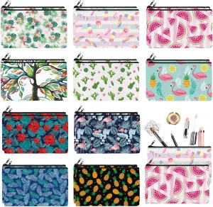 Reginary 20 Pieces Cosmetic Bag for Women, Roomy Makeup Bags with Zipper Toiletry Bag Pouch Travel Packing Accessory Organizer Gifts, 7 x 4.3 Inches (Summer)