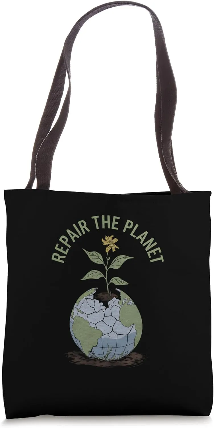Repair the Planet Nature Lover Earth Day Tote Bag