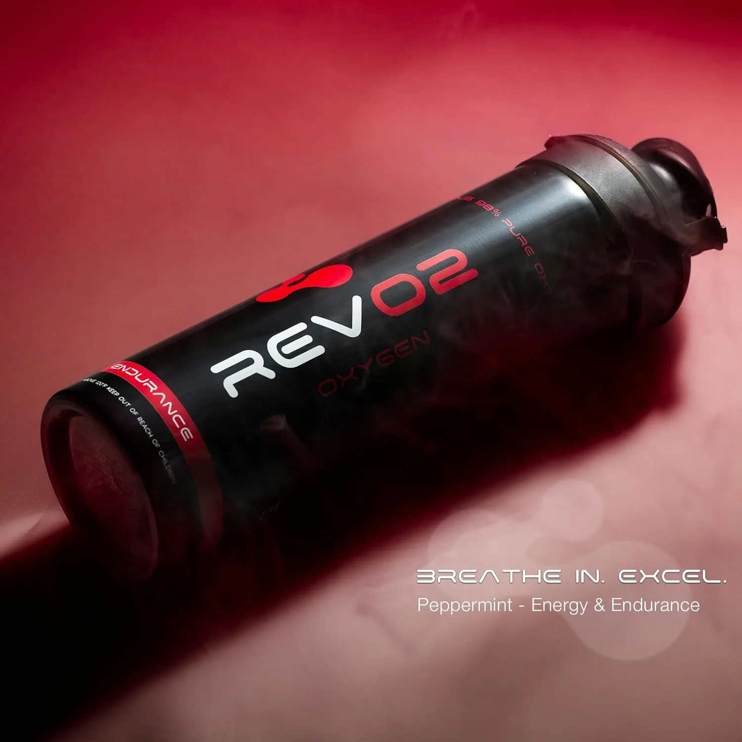 REV/O2 Oxygen Can | 98% Pure Portable Oxygen for Athletes, Recovery & Altitude Relief | 10L Canister with Zero-Leak Mouthpiece & Trigger Lock | Natural Energy Boost for Sports & Travel - Peppermint