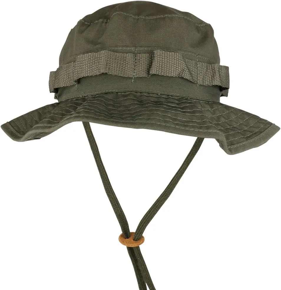 Ripstop Tear Resistant Cotton Jungle Boonie Cap with Chin Strap
