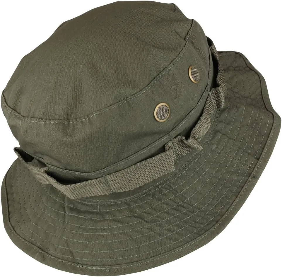 Ripstop Tear Resistant Cotton Jungle Boonie Cap with Chin Strap