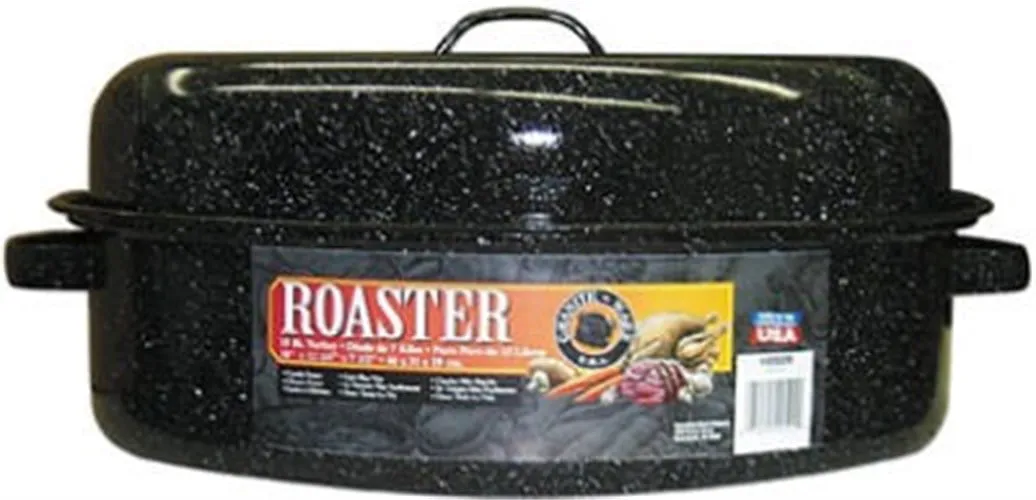 Roasting Pan With Lid Ceramic Non-Stick Black Oval Roaster Cookware NEW