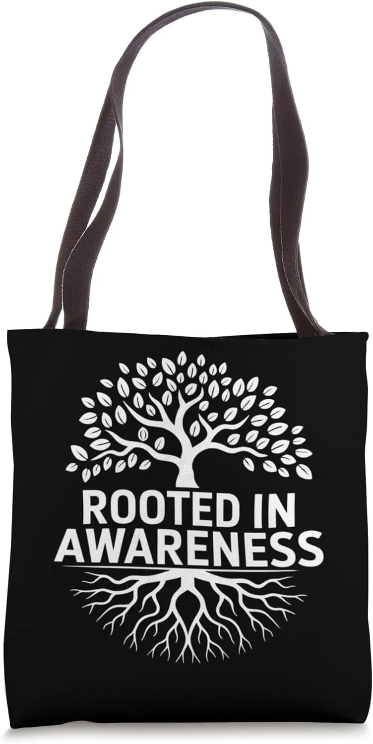 Rooted in Awareness Tree Design Tote Bag